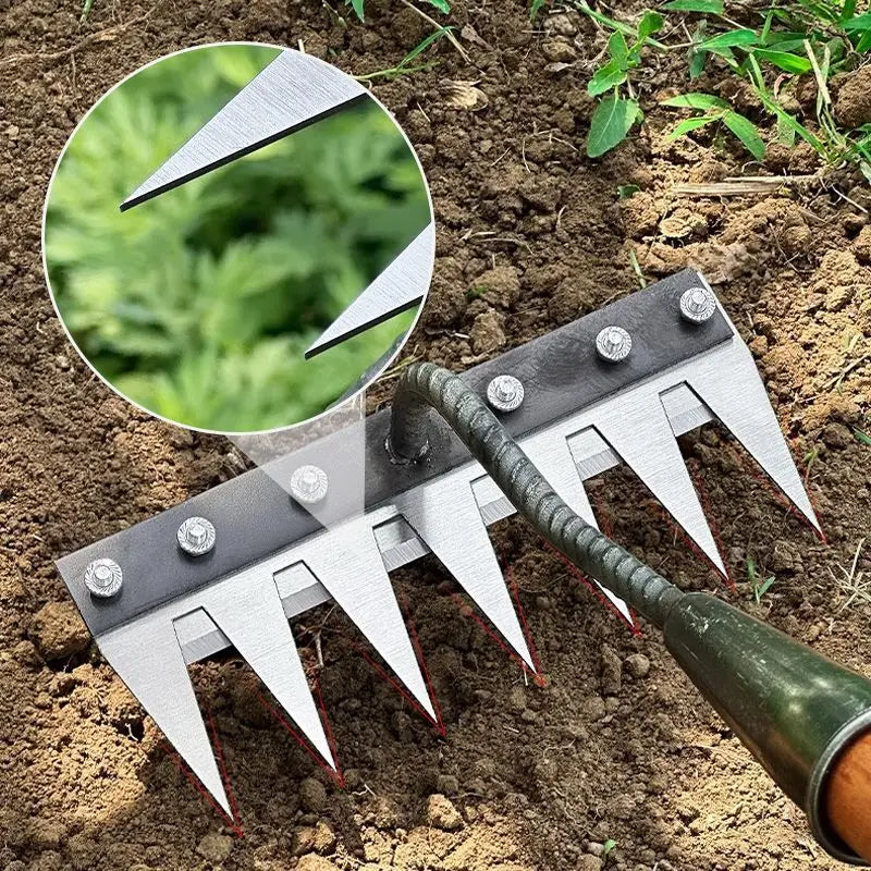 Rastrello da giardino in acciaio al carbonio – 5–8 denti