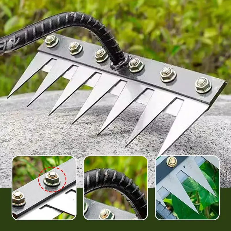 Rastrello da giardino in acciaio al carbonio – 5–8 denti